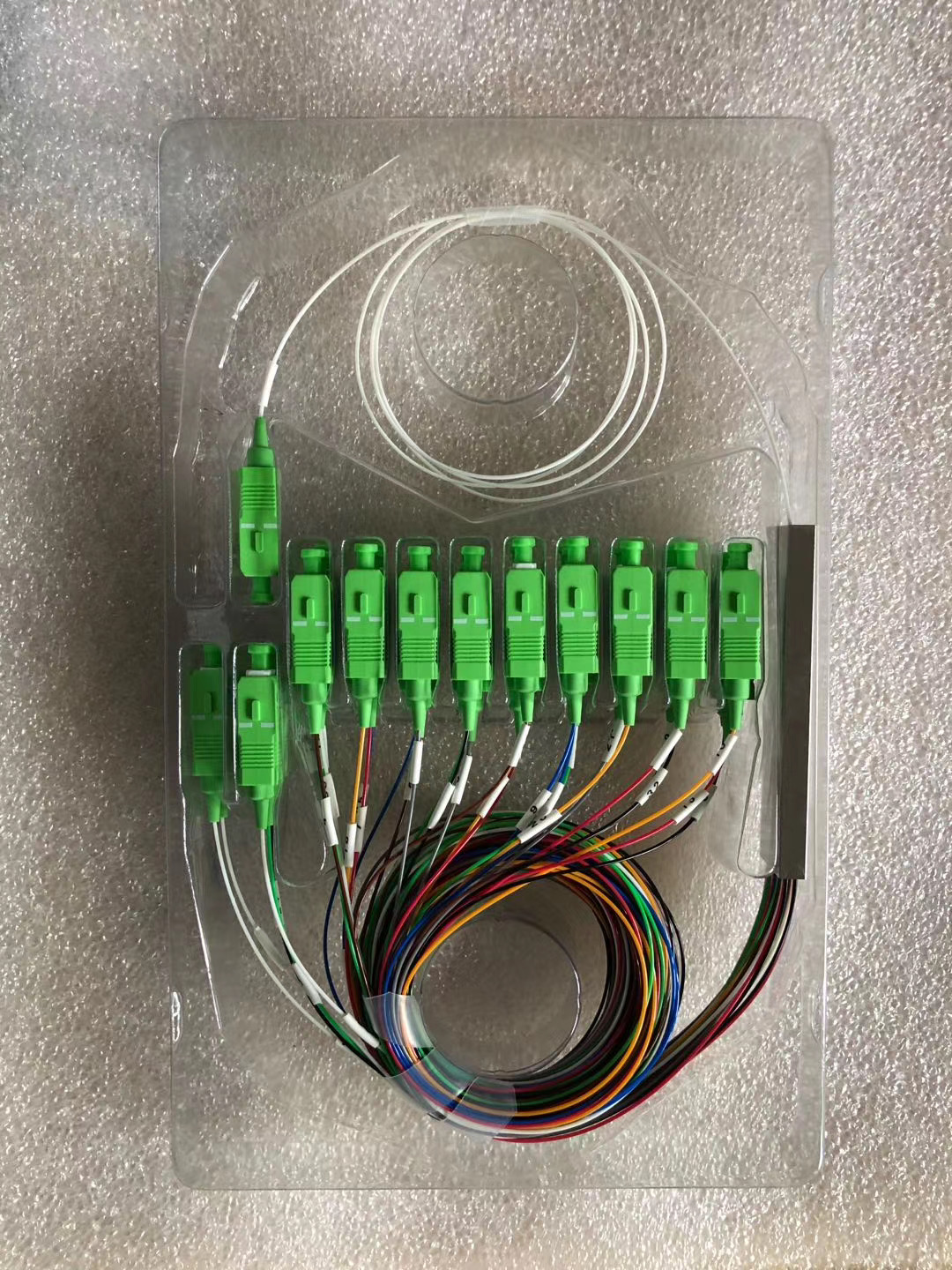plug-in type optical fiber PLC splitter 1:2 1:4 1:8 1:16 1:32 1:64 with adaptor