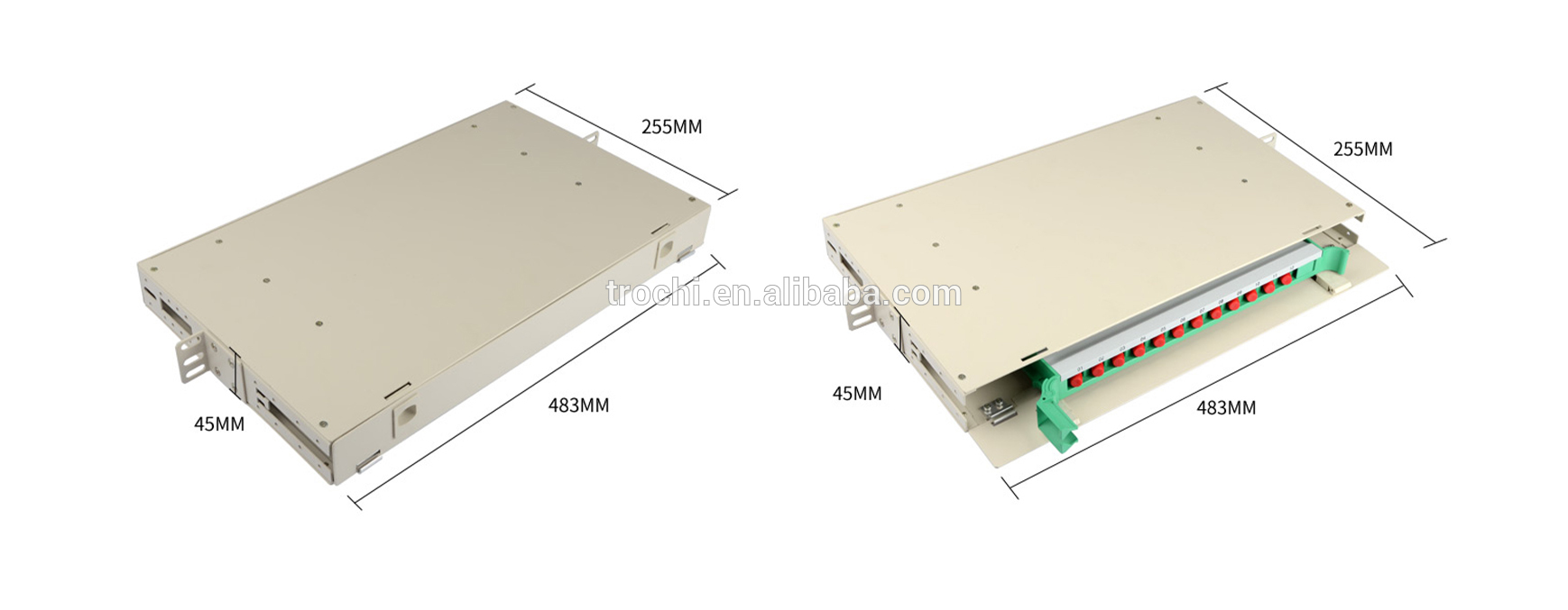 Hot sale 12/24/48/72/96/144 Port ODF SC/FC/LC/ST 19inch rack mount fiber optical distribution frame